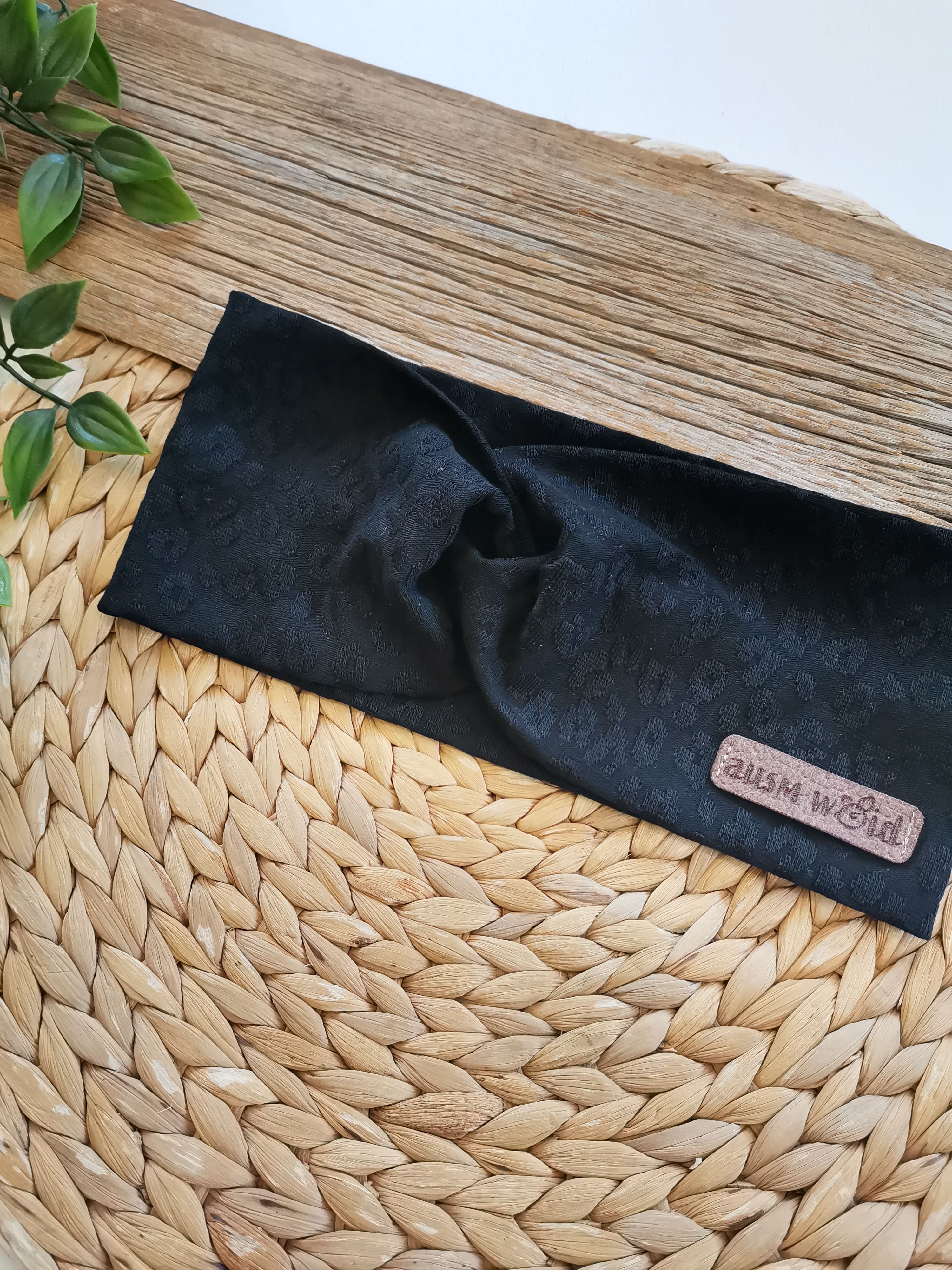 Knotenstirnband "Leo schwarz"