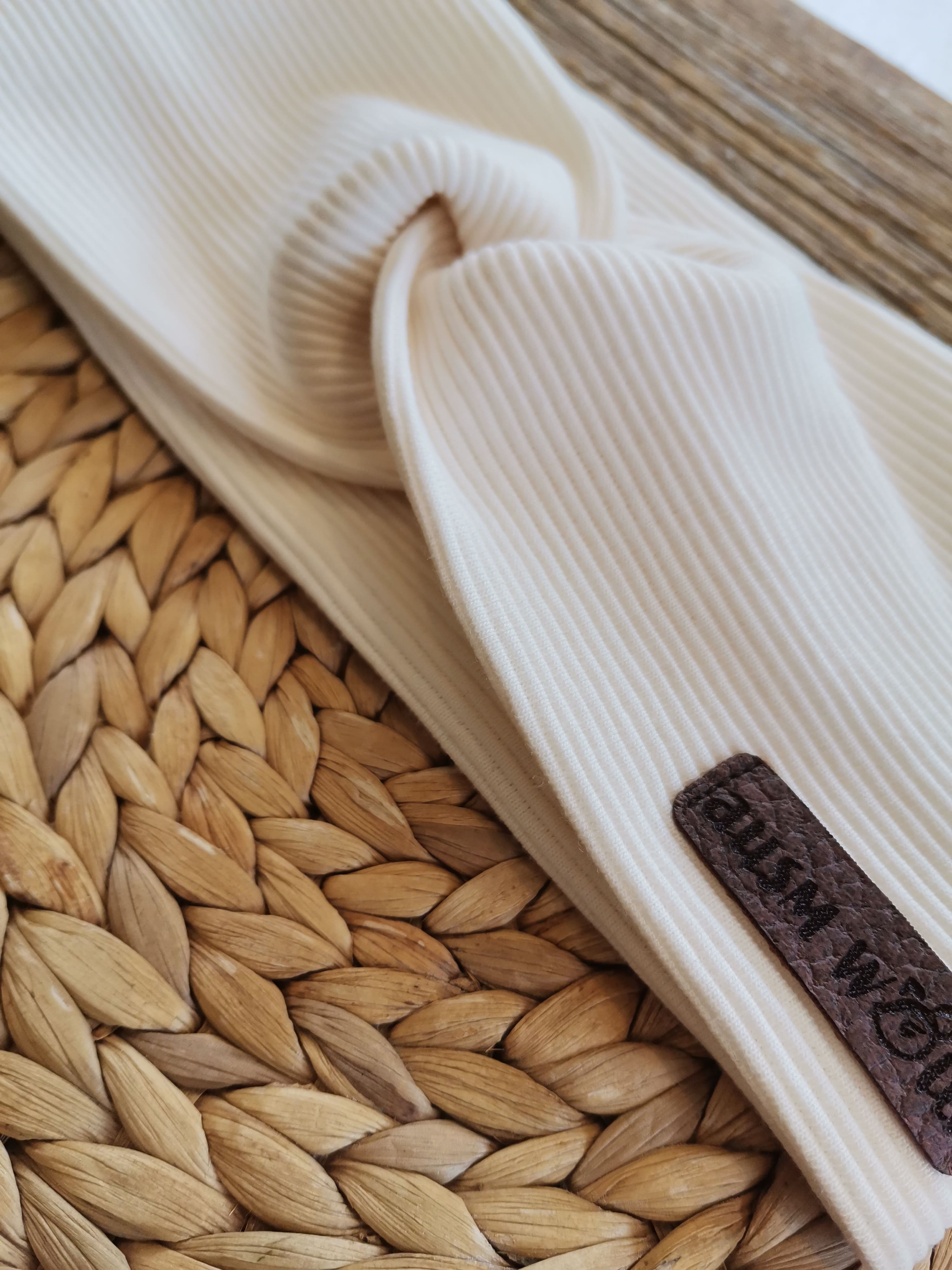 Knotenstirnband "Creme Ripp"